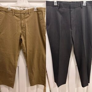 Tan and Gray Men's Pants Set